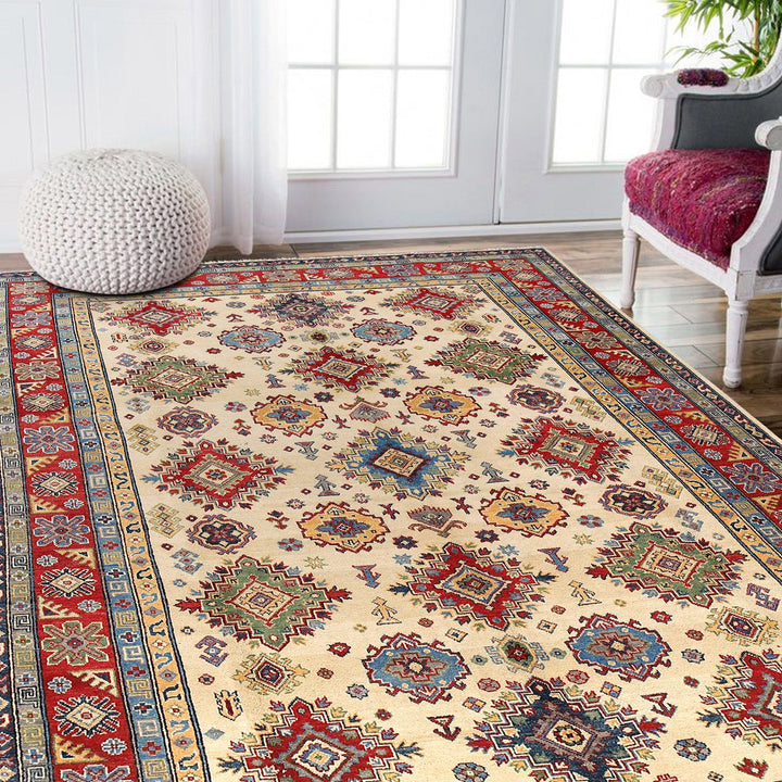 Handmade Kazak Area Rug 6' 8" x 9' 7" - No. AL90671