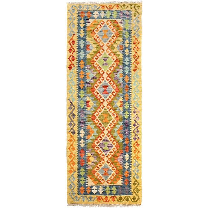 Colorful Flat-Weave Wool Kilim Runner 2' 4" x 6' 10" - No. AL11708