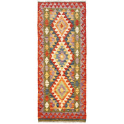 Colorful Flat-Weave Wool Kilim Runner 2' 4" x 6' 6" - No. AL55906