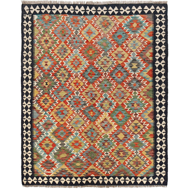 Handmade Turkish Design Wool Kilim 5' 0" x 6' 6" - No. AL50085