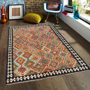 Handmade Turkish Design Wool Kilim 5' 0" x 6' 6" - No. AL50085
