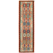 Hand Knotted Afghan Style Kilim Runner 2' 9" x 9' 9" - No. AL86587