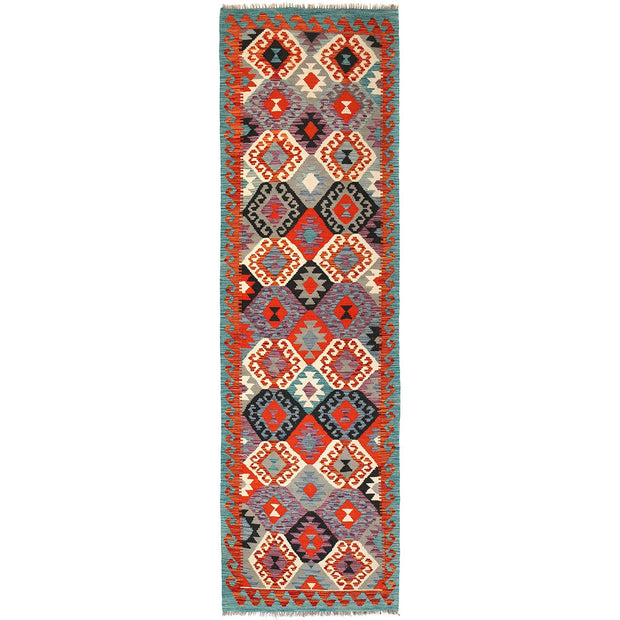 Hand Knotted Afghan Style Kilim Runner 2' 8" x 9' 9" - No. AL54086