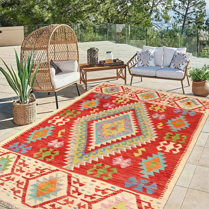 Small Size Chobi Kilim 4' 0" x 6' 0" - No. AL82750