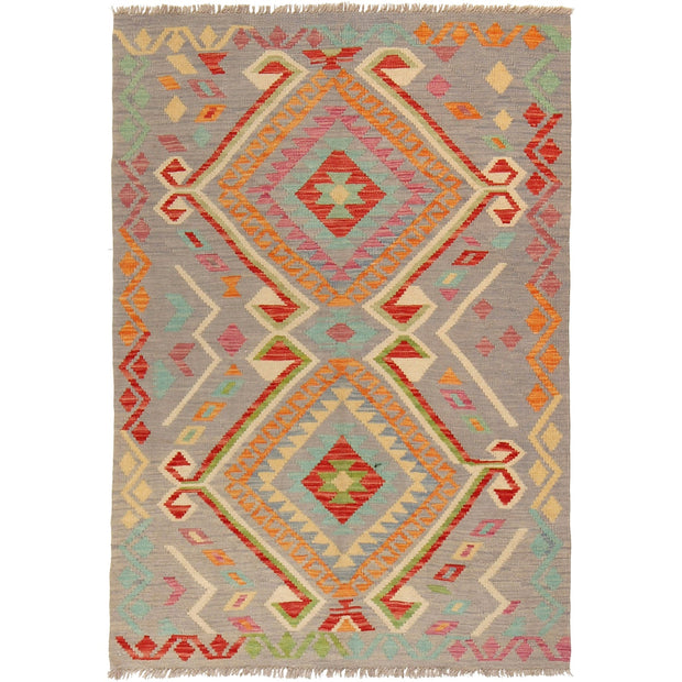 Handmade Afghan Vegetable Kilim 4' 1" x 5' 9" - No. AL96453
