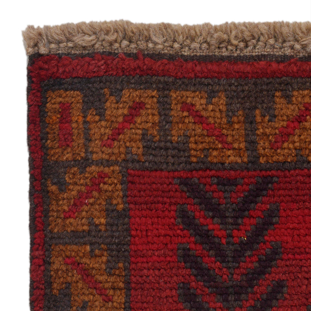 Red Afghan Baluchi Rug 2' 8" x 4' 6" Hand-Knotted view