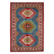 Handmade Kazak Area Rug 3' 3" x 4' 8" - No. AL10081