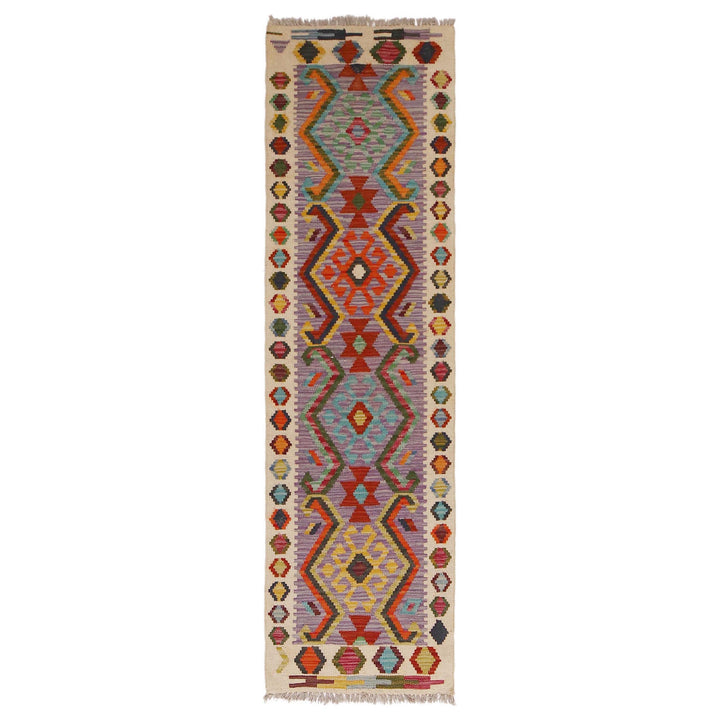 Multi Color ful Flat-Weave Wool Kilim Runner 1' 9" x 6' 6" - No. AL74603
