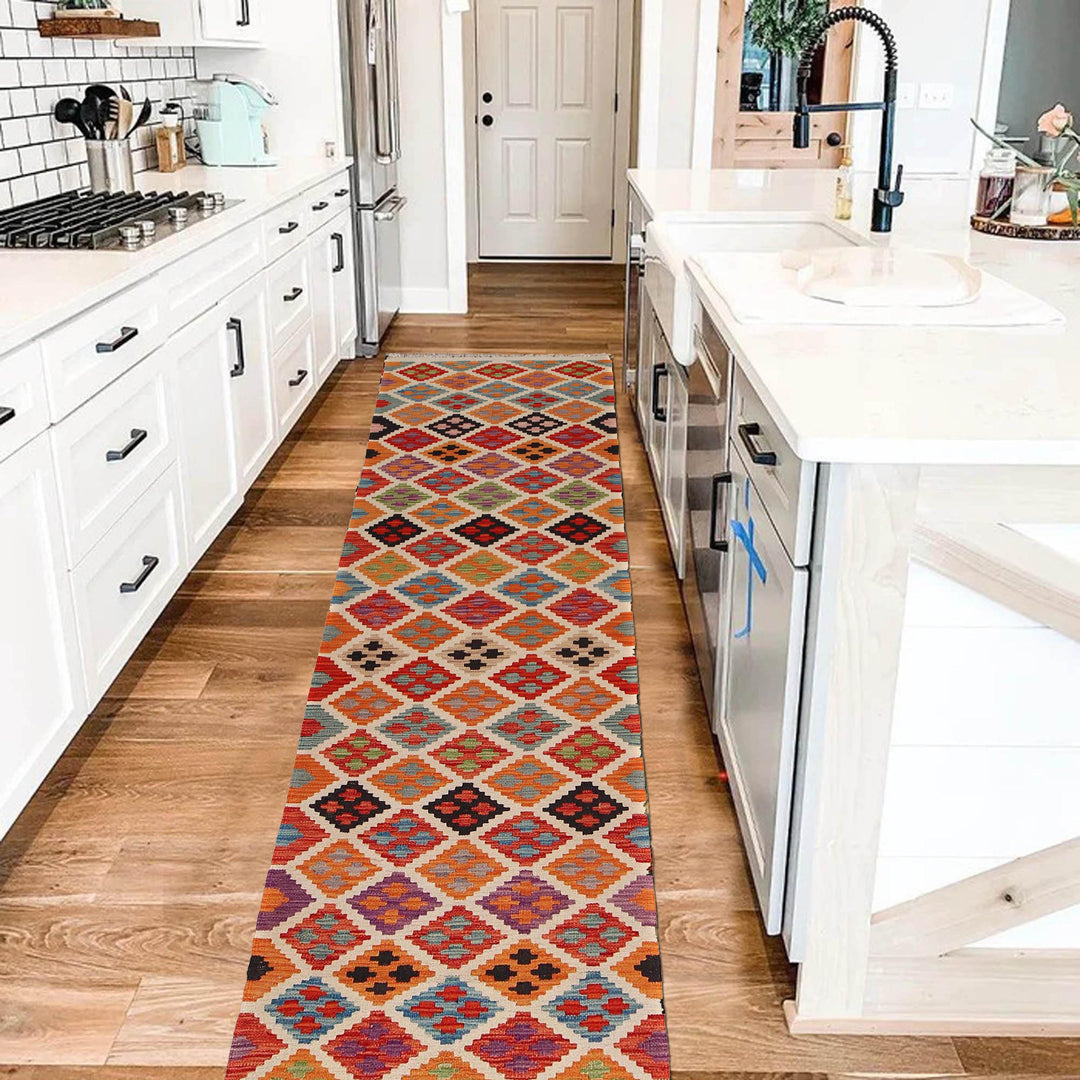 Afghan Kilim Rug 2' 7" x 9' 9" Flat-Weave view 9