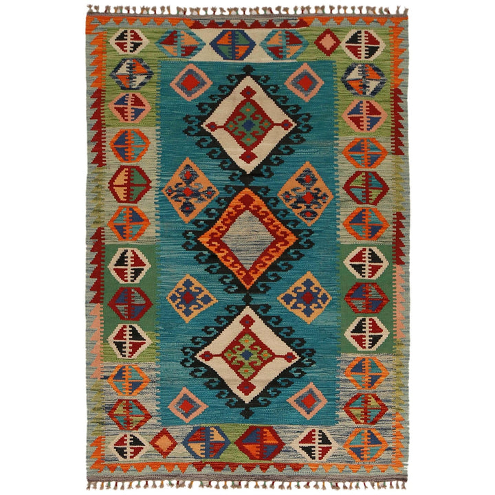 Handmade Vegetable Kelim 3' 11" x 5' 9" - No. AL97958