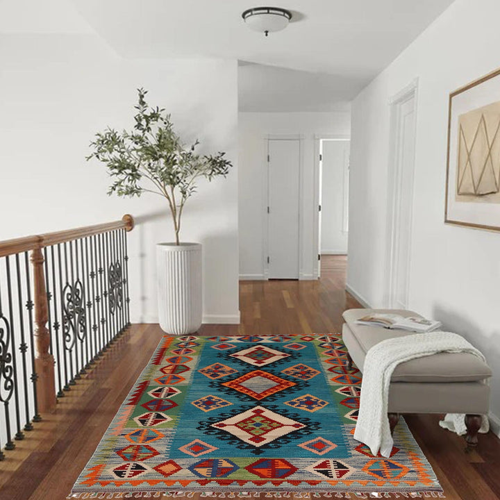 Handmade Vegetable Kelim 3' 11" x 5' 9" - No. AL97958