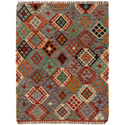 Hand Knotted Afghan Style Kilim 4' 4" x 5' 9" - No. AL88885