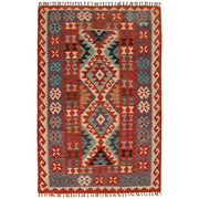 Hand Knotted Afghan Style Kilim 4' 0" x 6' 1" - No. AL24879