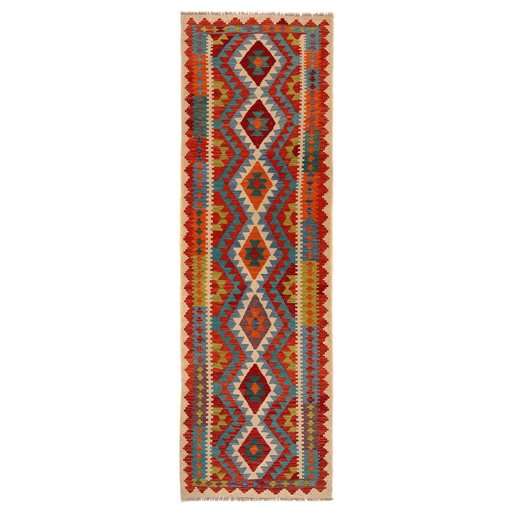 Hand Made Afghan Kilim Runner 2' 10" x 9' 7" - No. AL69054