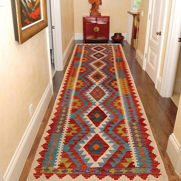 Hand Made Afghan Kilim Runner 2' 10" x 9' 7" - No. AL69054
