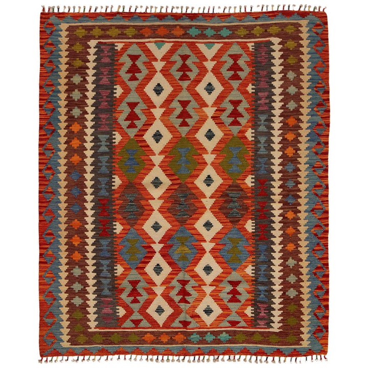 Handmade Vegetable Kelim 5' 1" x 6' 2" - No. AL42306