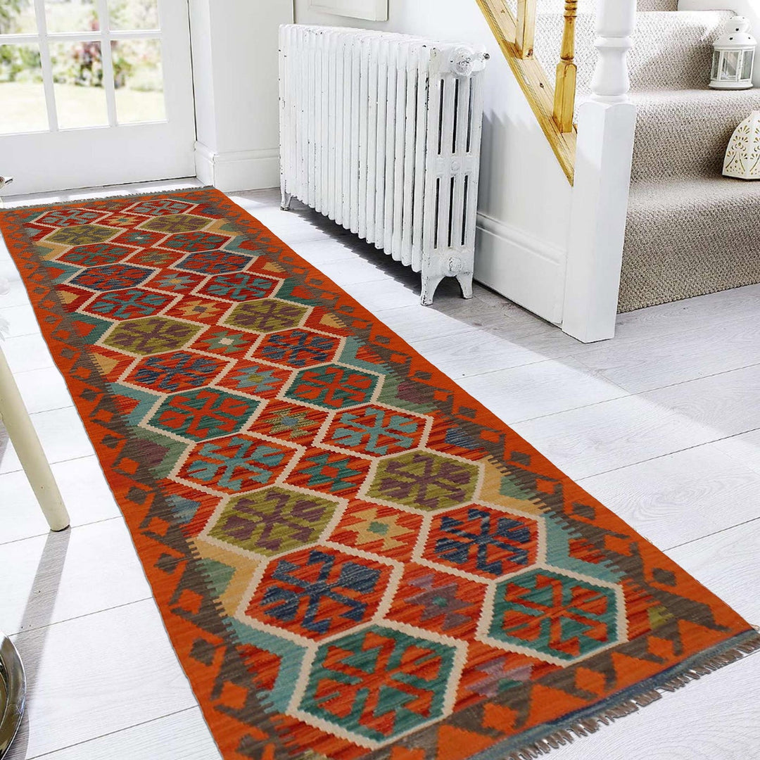 Hand Made Afghan Kilim Runner 2' 9" x 9' 6" - No. AL66900