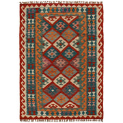 Handmade Turkish Design Wool Kilim 4' 0" x 5' 9" - No. AL64878