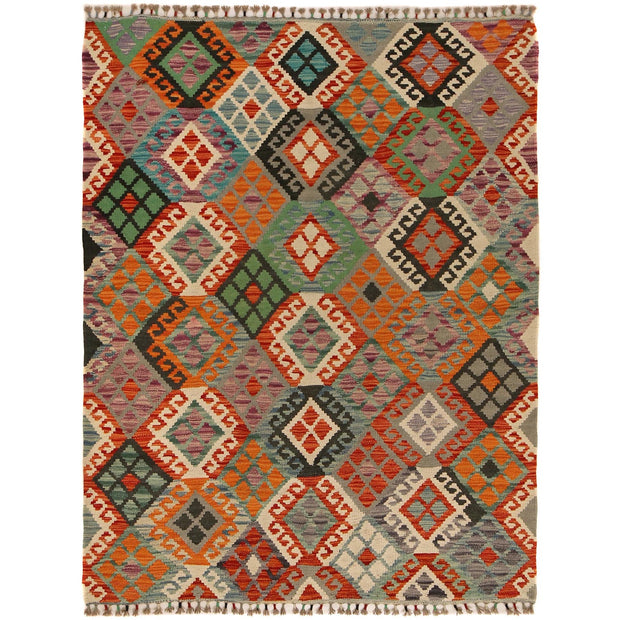 Small Size Chobi Kilim 4' 5" x 5' 9" - No. AL91973