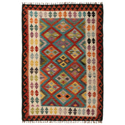 Handmade Afghan Vegetable Kilim 4' 0" x 5' 11" - No. AL54630