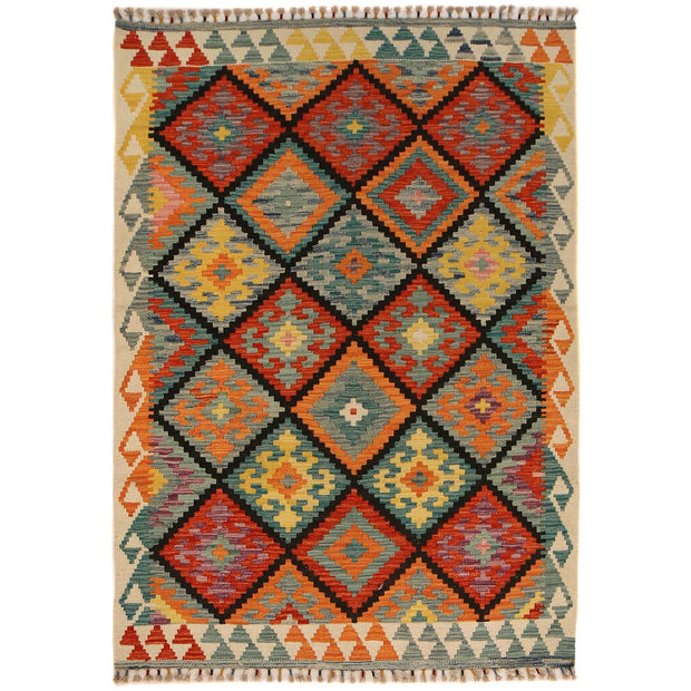 Hand Knotted Flatweave Kilim 4' 2" x 5' 9" - No. AL93490