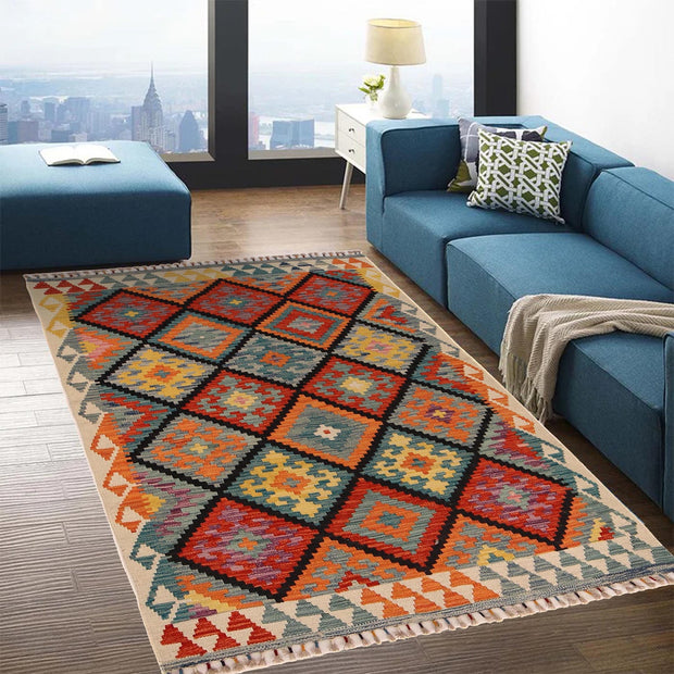 Hand Knotted Flatweave Kilim 4' 2" x 5' 9" - No. AL93490