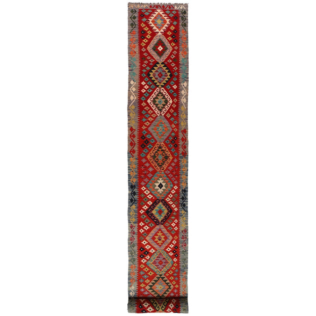 Handmade Afghan Vegetable Kilim Runner 2' 6" x 22' 0" - No. AL26885