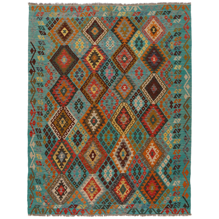 Hand Knotted Afghan Style Kilim 6' 1" x 7' 11" - No. AL25497
