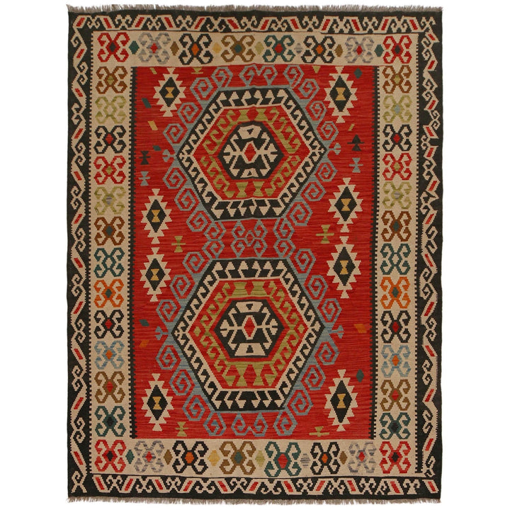 Hand Woven Wool Kelim 5' 10" x 7' 9" - No. AL36893