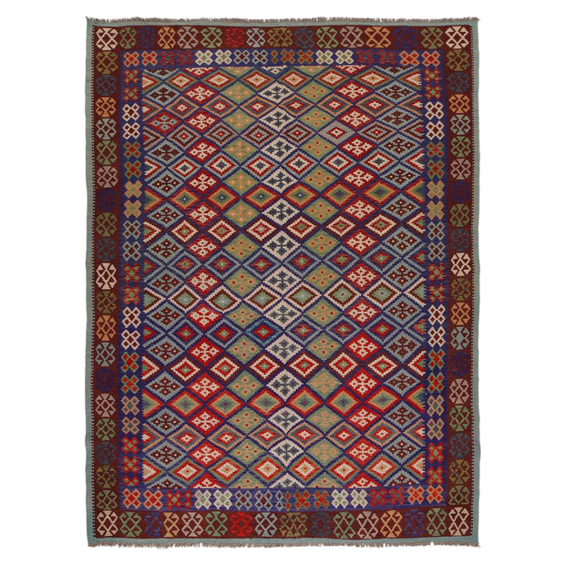 Handmade Turkish Design Wool Kilim 6' 11" x 9' 7" - No. AL35610