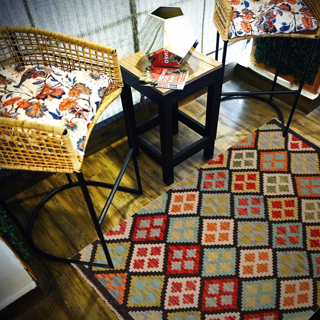 Handmade Vegetable Kilim 3' 6" x 4' 9" - No. AL98365