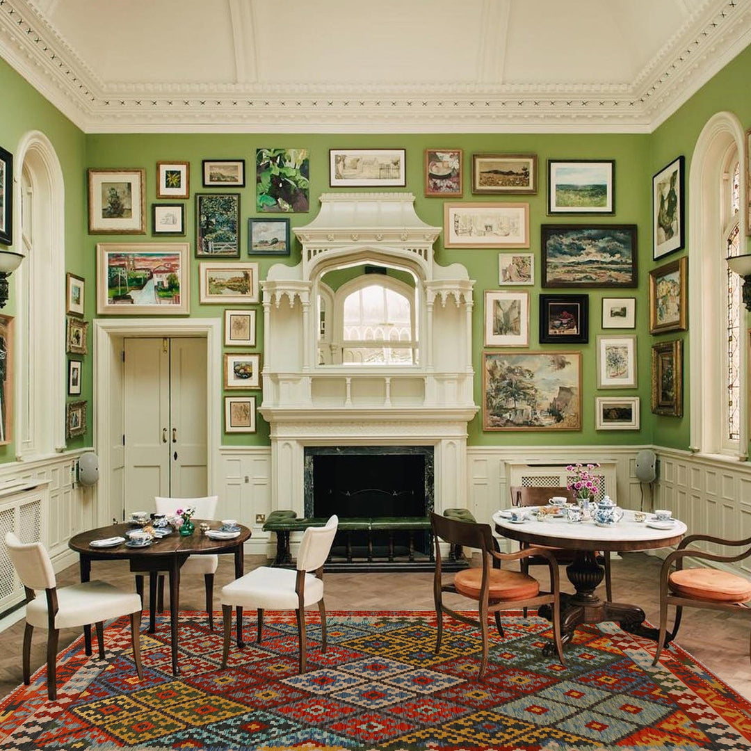 Hand Woven Wool Kelim 5' 8" x 8' 3" - No. AL77508