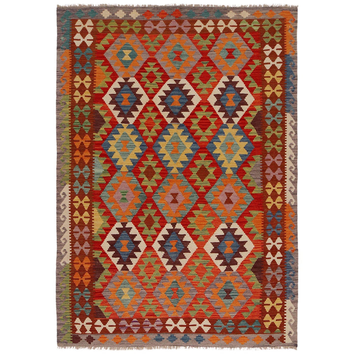 Handmade Turkish Design Wool Kilim 5' 6" x 8' 0" - No. AL13766