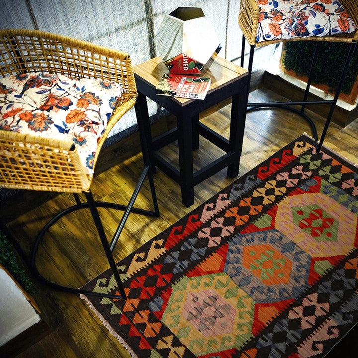 Handmade Turkish Design Wool Kilim 3' 4" x 4' 9" - No. AL70196