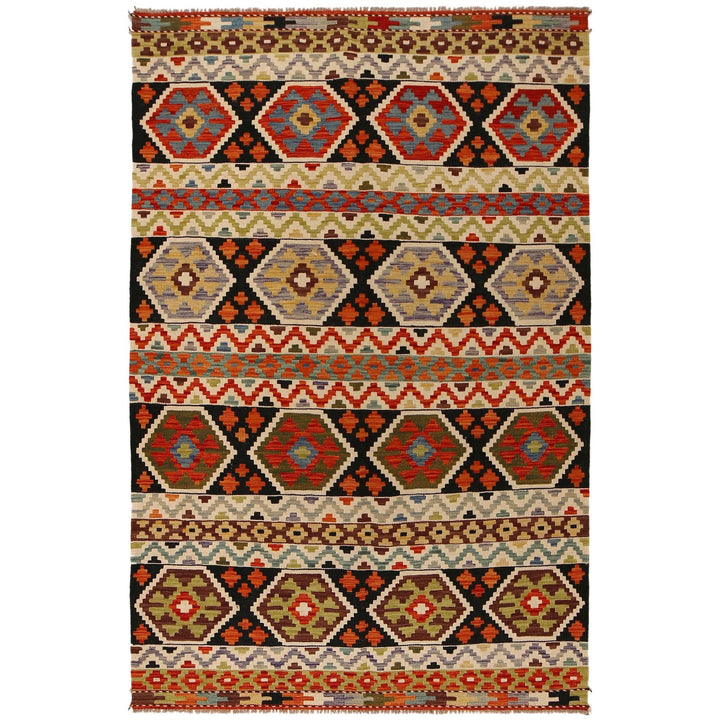 Hand Made Afghan Kilim 4' 10" x 7' 6" - No. AL36412