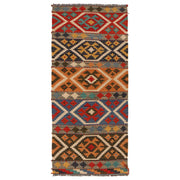 Colorful Flat-Weave Wool Kilim Runner 2' 3"x 6' 5" - No. AL96510