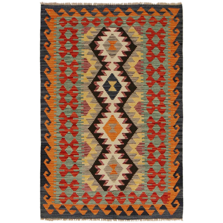 Handmade Afghan Vegetable Kilim 3' 2" x 4' 10" - No. AL38936