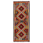 Hand Knotted Afghan Style Kilim Runner 2' 6"x 6' 6" - No. AL45194