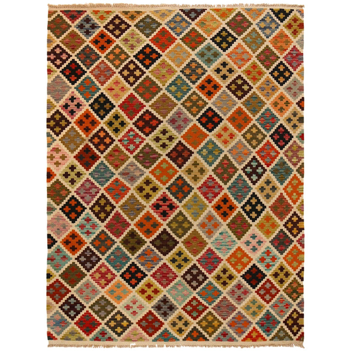 Hand Made Afghan Kilim 4' 11" x 6' 8" - No. AL70432