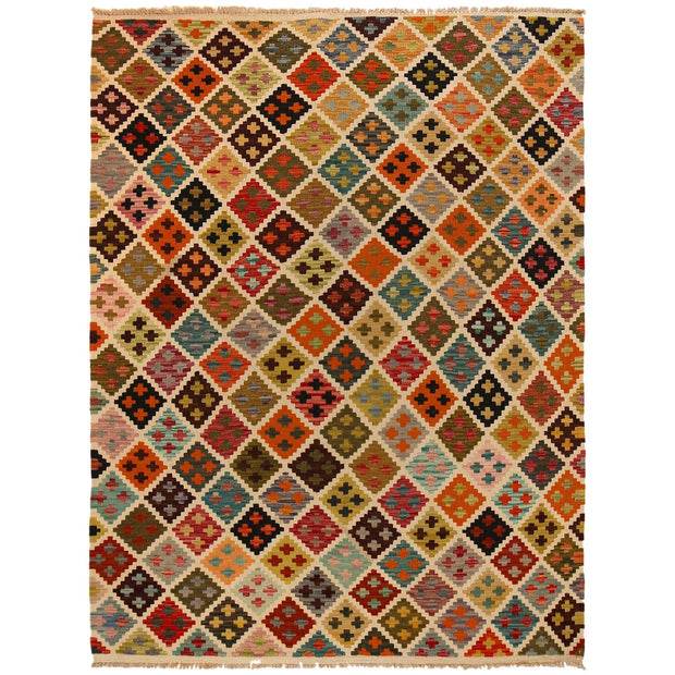 Hand Made Afghan Kilim 4' 11" x 6' 8" - No. AL70432