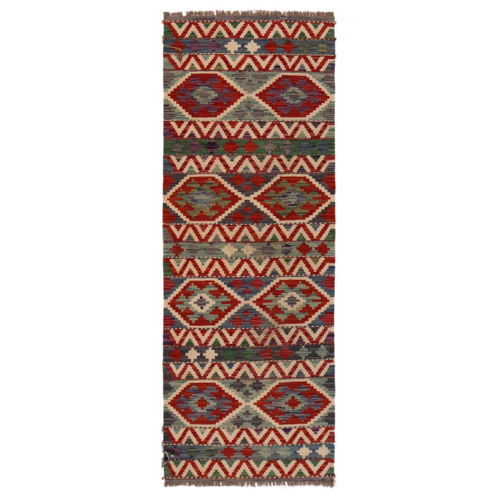 Handmade Turkish Design Wool Kilim Runner 2' 4"x 6' 5" - No. AL56956