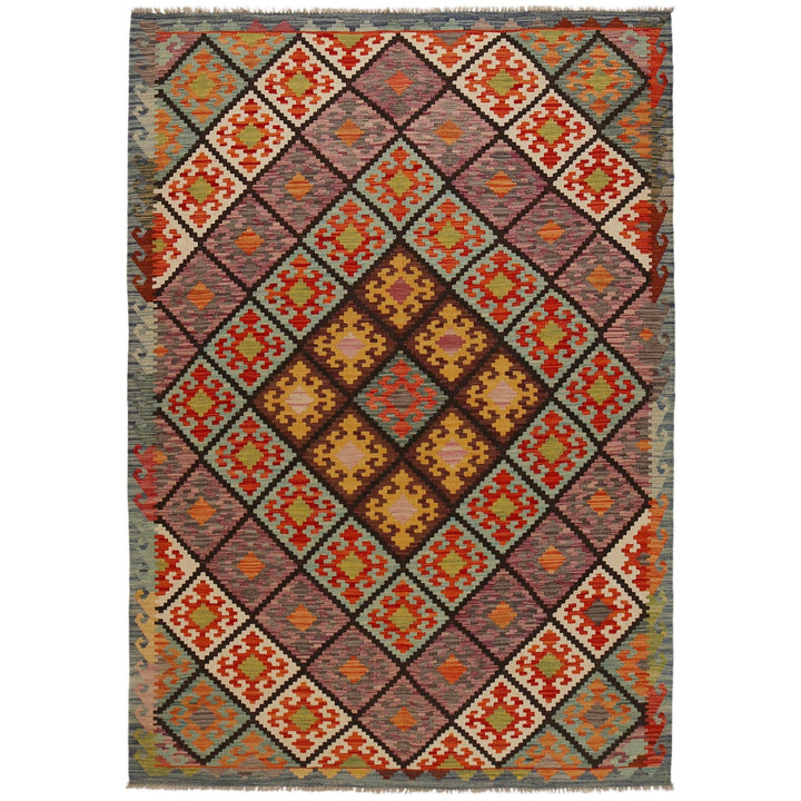 Handmade Afghan Vegetable Kilim 5' 9" x 8' 5" - No. AL73189