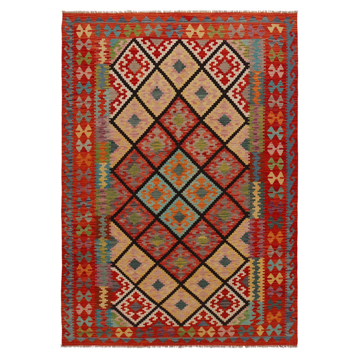 Hand Made Afghan Kilim 5' 10" x 8' 6" - No. AL50442