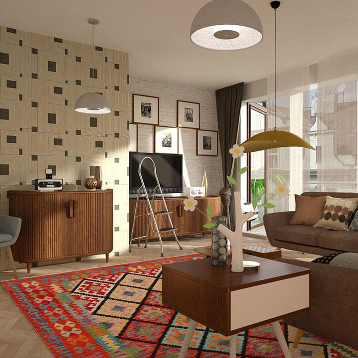 Hand Made Afghan Kilim 5' 10" x 8' 6" - No. AL50442