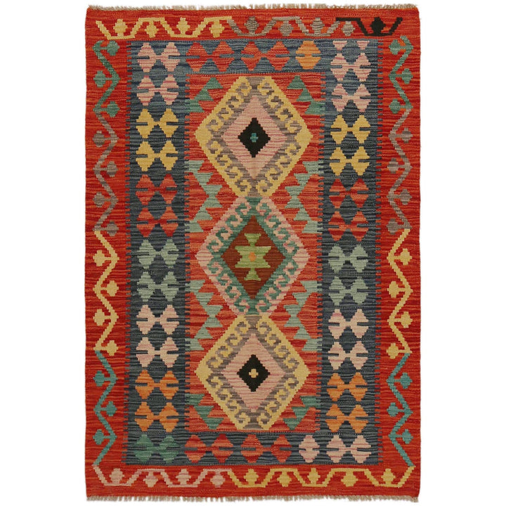 Handmade Vegetable Kilim 3' 4" x 4' 11" - No. AL80148