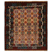 Colorful Flat-Weave Wool Kilim 8' 4" x 9' 9" - No. AL74808