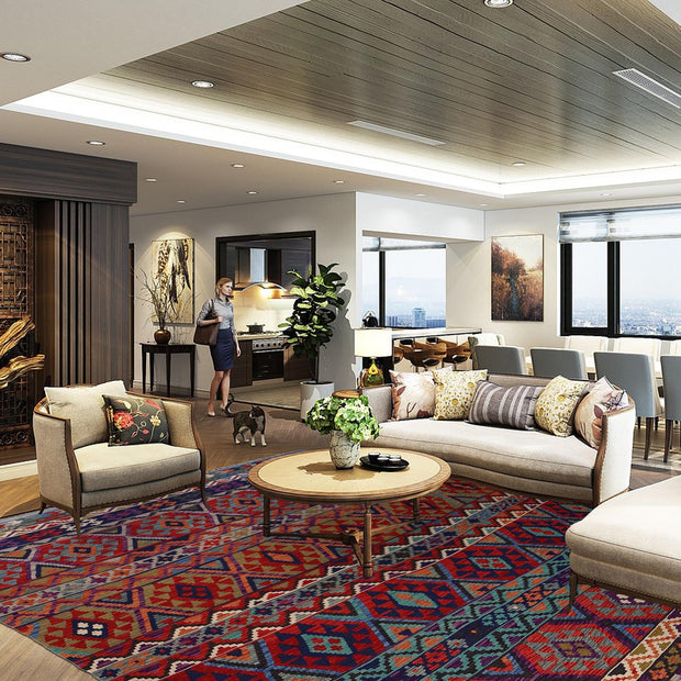 Handmade Vegetable Kelim 7' 9" x 9' 3" - No. AL14659