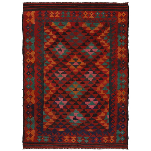Flatweave Red Kilim 6' 4" x 8' 9" - No. AL88891