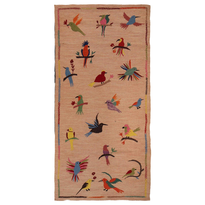 Pakistani Embroidery Kilim Runner 3' 3"x 6' 10" - No. AL93027