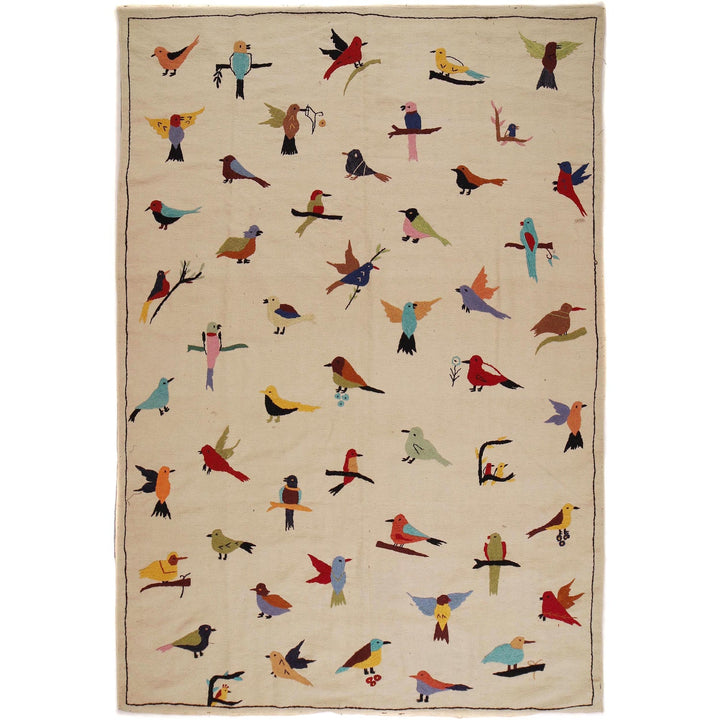 Hand Knotted Embroidery Kelim 6' 6" x 9' 9" - No. AL33728